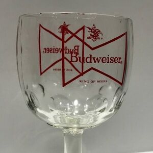 Vintage Budweiser King Of Beers Glass Stem Goblet Great Condition